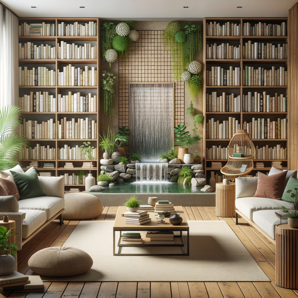 Feng Shui home library design featuring calming library elements and Feng Shui calming techniques for a tranquil reading environment.