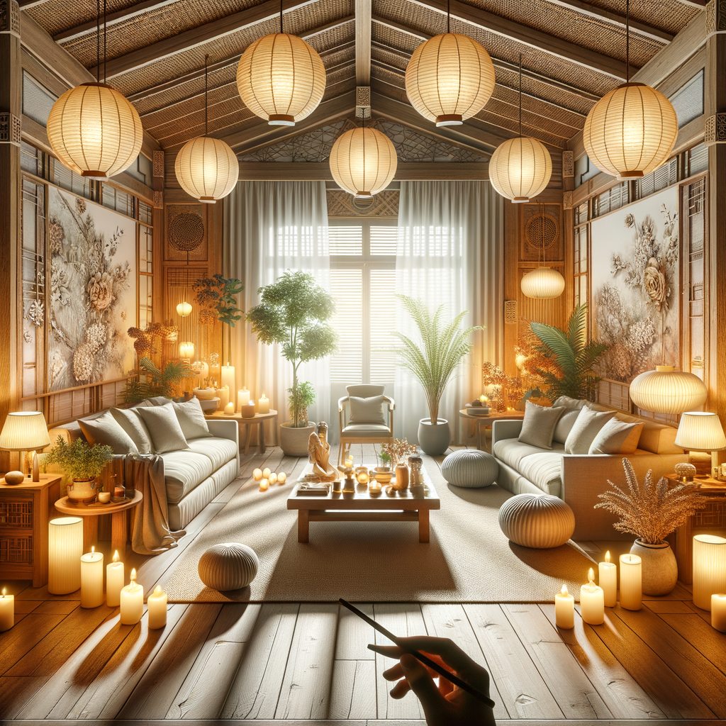 Feng Shui lighting tips applied in a room layout to boost positive energy, demonstrating Feng Shui techniques for energy enhancement and balance.