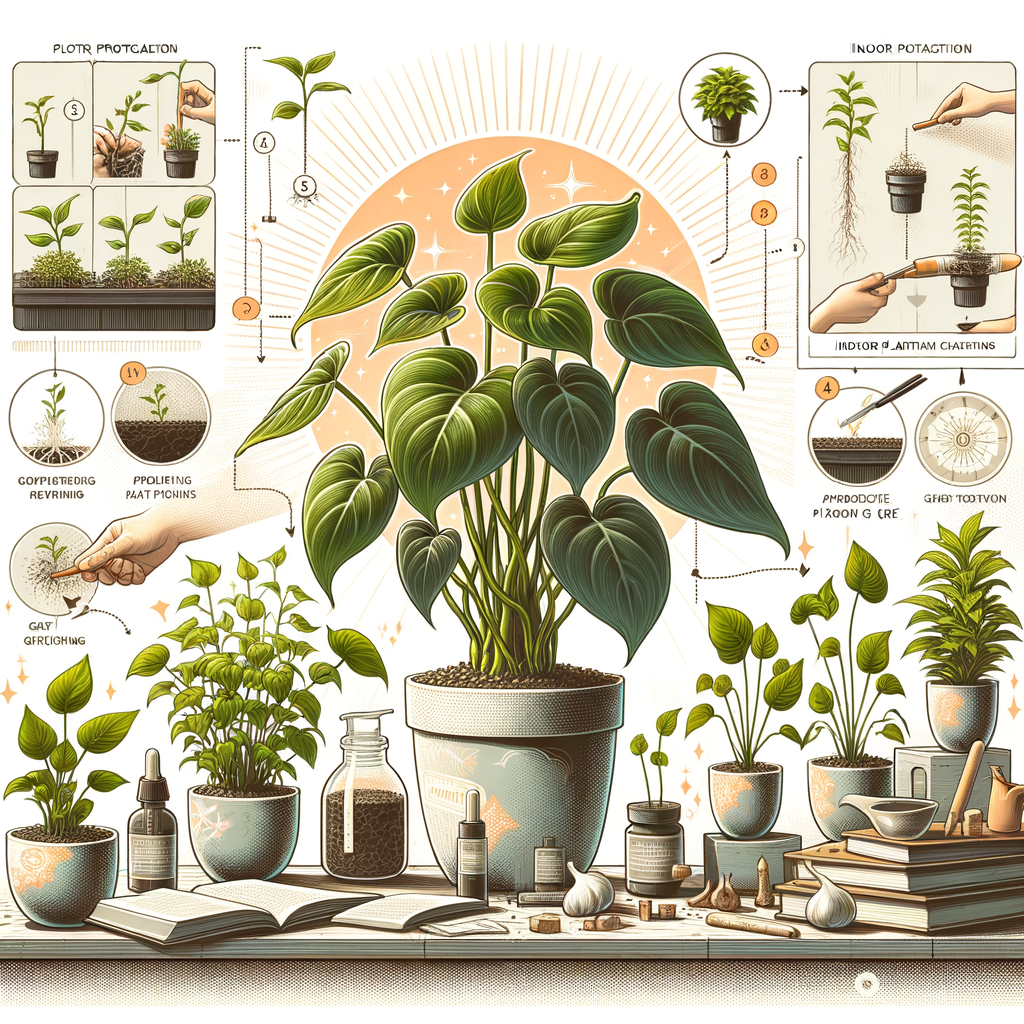 Comprehensive illustration demonstrating the best methods for successful Pothos plant propagation, including Pothos cutting propagation, indoor plant care tips, and Pothos plant growth stages.