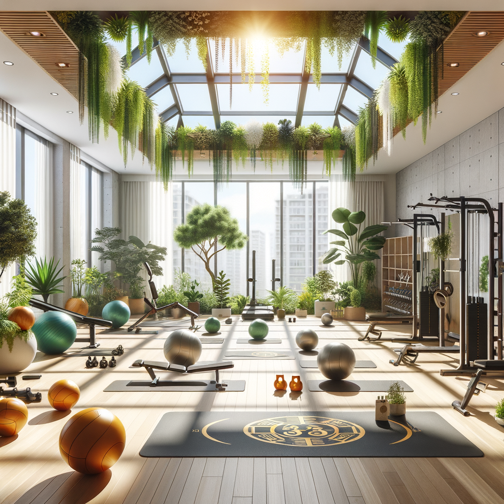 Motivational Feng Shui home gym transformation featuring natural light, plants, and strategically placed equipment for fitness motivation and Feng Shui gym design.