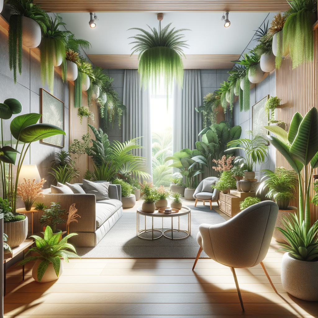 Variety of Feng Shui indoor plants thriving in low-light conditions, perfect for dark rooms in home or office, showcasing the best low-light plants for tranquility and beauty.