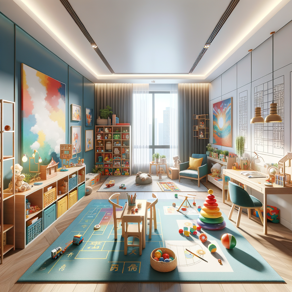 Feng Shui children's room layout with balanced Feng Shui child's room colors, demonstrating Feng Shui principles for kids room and Feng Shui decorating tips for kids bedroom.