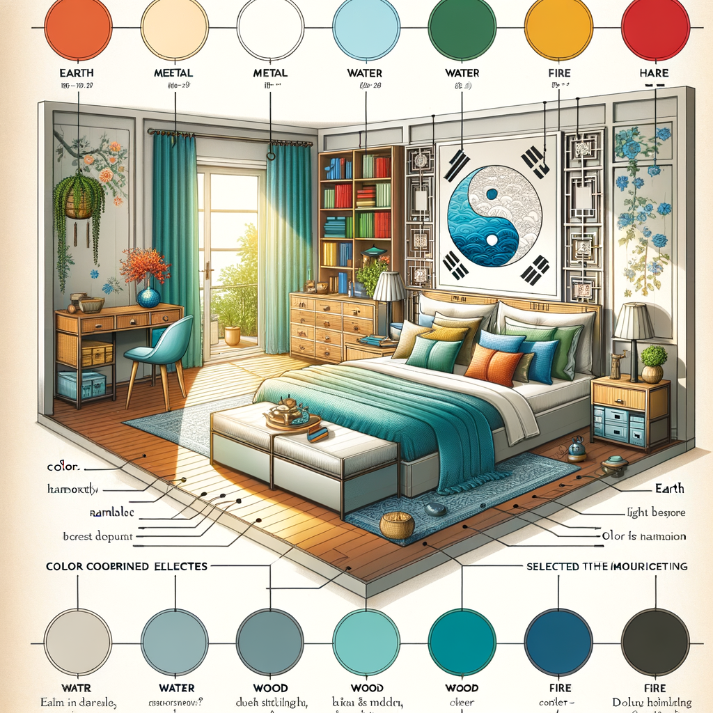 Feng Shui bedroom design guide illustrating the importance of selecting bedroom colors based on Feng Shui color selection rules and principles.